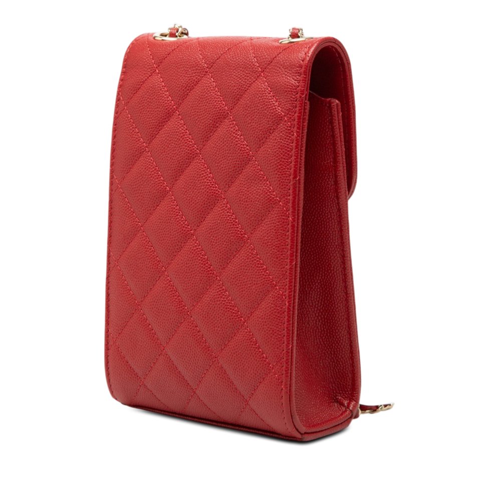 Pre-Loved Chanel Quilted Caviar Golden Class Phone Holder - Picture 2 of 7